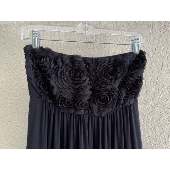 Soma black bra top maxi dress- Floral fabric design on top. Removable inserts. - Picture 3 of 5